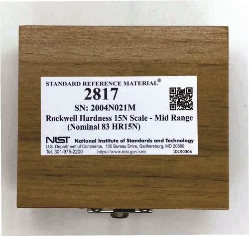SRM 2817  洛氏硬度15N刻度-中間范圍(標稱83 HR15N)